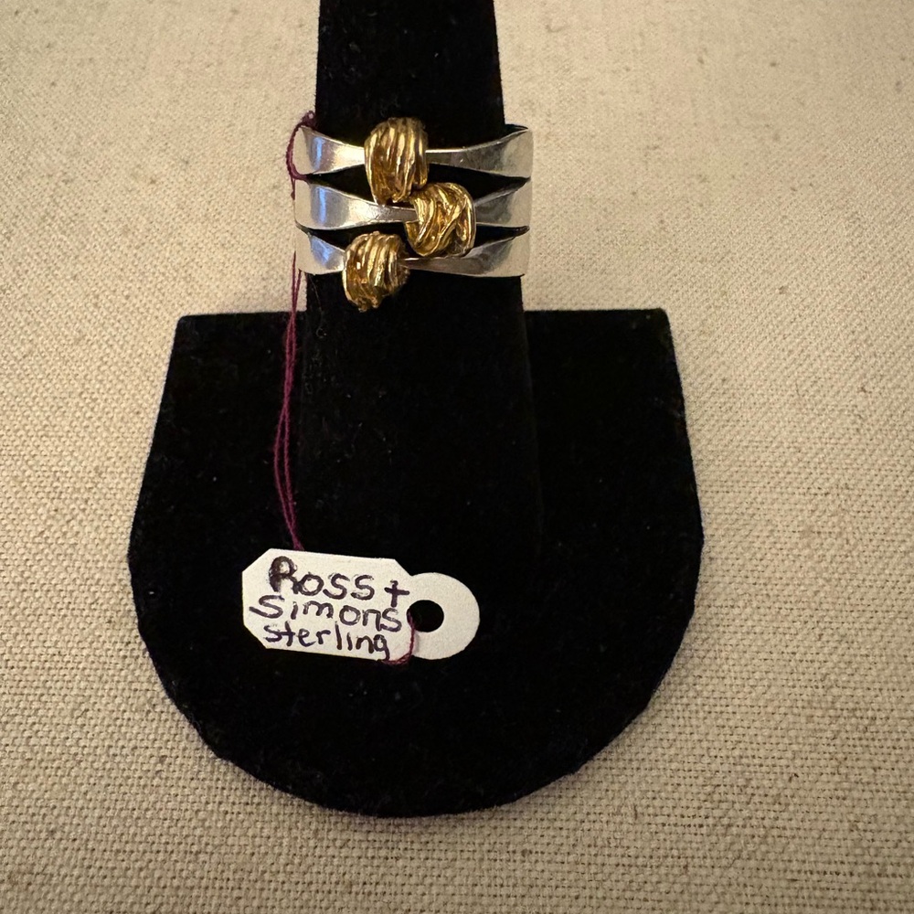 Ross-Simons Silver Ring with Gold Accents
